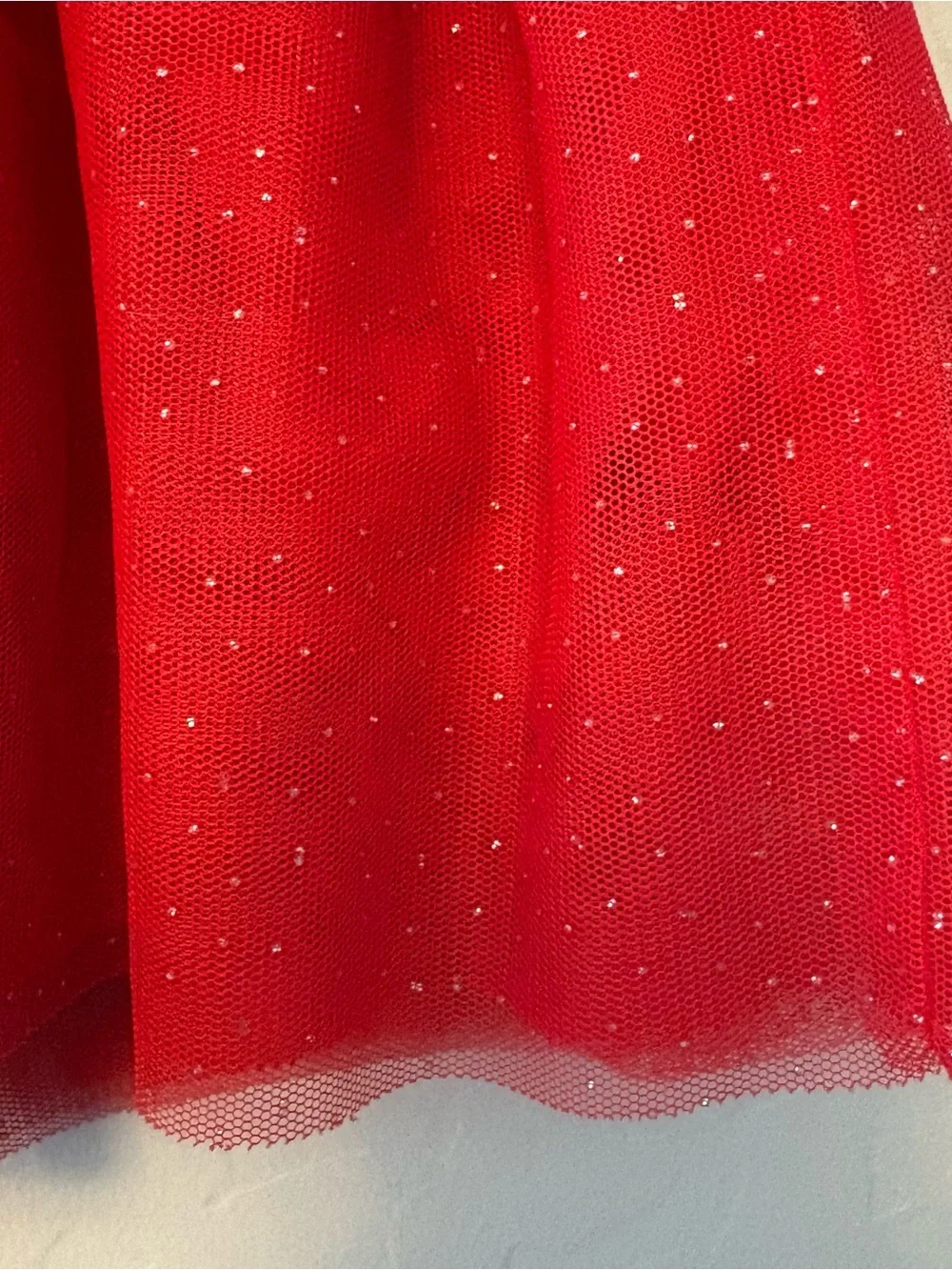 Baby gap white silver and red star print peplum top with tulle size 5